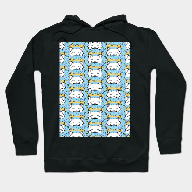 Cats eating donuts pattern Hoodie by Purrfect